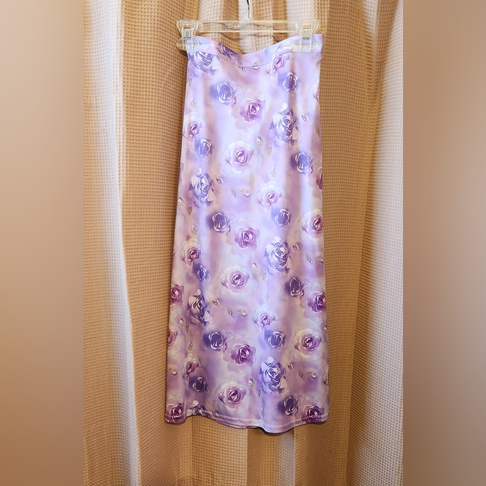 Girls Easter Floral Purple Maxi Skirt